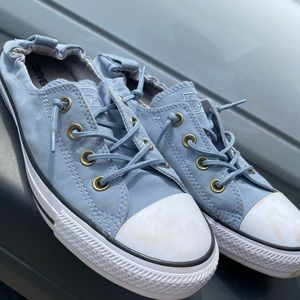 Blue converse all star slip ons